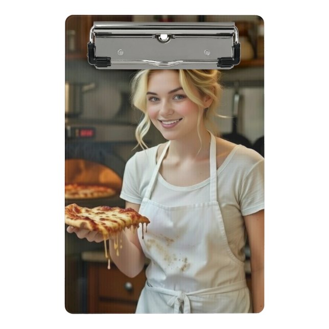 Mini Prancheta Foto de comer pizza personalizar (Frente)