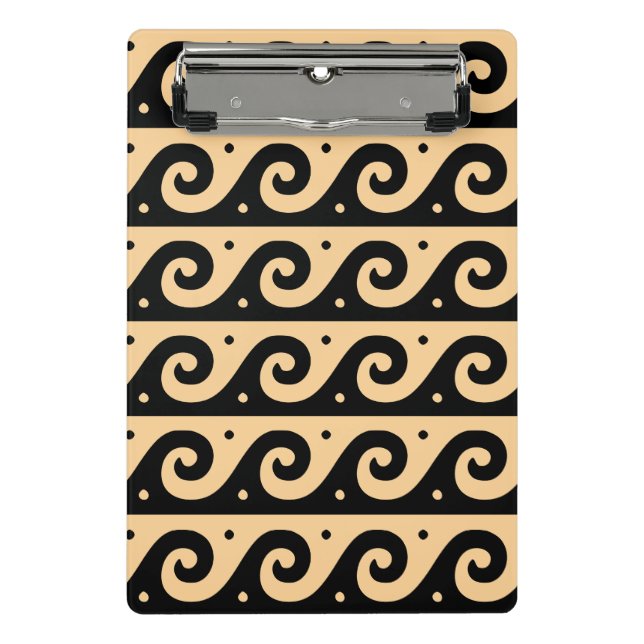 Mini Prancheta Fret Grego, Padrão de Onda Mediterrânica, Castanho (Frente)