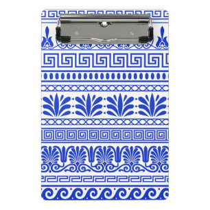 Mini Prancheta Frete Grego, Padrão Mediterrânico, Azul