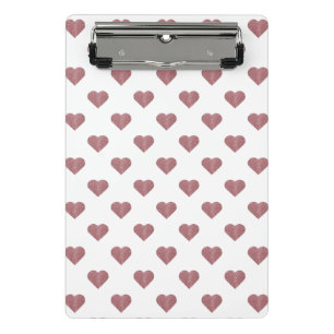 Mini Prancheta Fundo Branco dos Corações Dourados com Rosa de bri