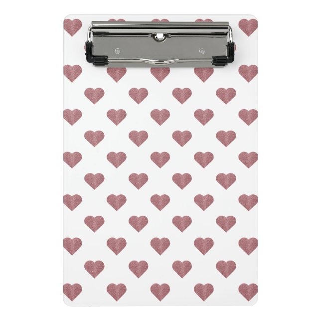 Mini Prancheta Fundo Branco dos Corações Dourados com Rosa de bri (Frente)