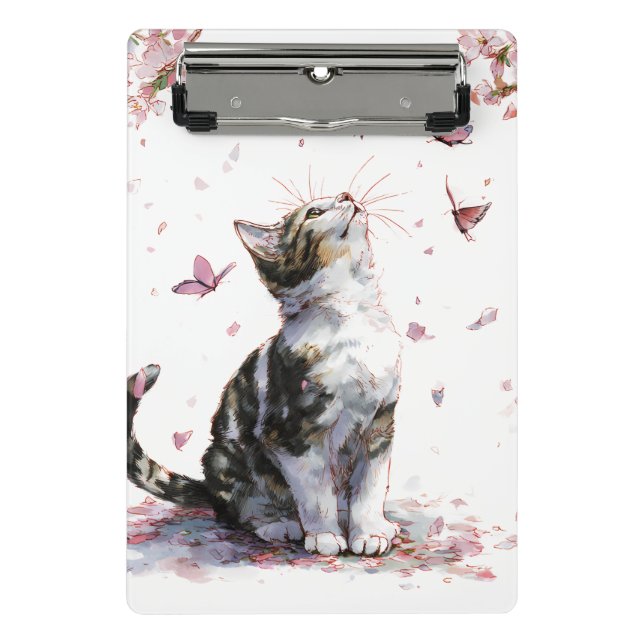 Mini Prancheta Gato de Flor de Cerejeira e Borboletas (10) (Frente)