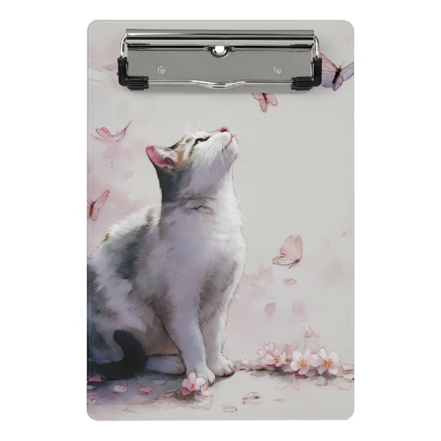 Mini Prancheta Gato de Flor de Cerejeira e Borboletas (13) (Frente)