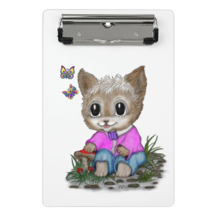 Mini Prancheta Gato de Gato e Borboleta