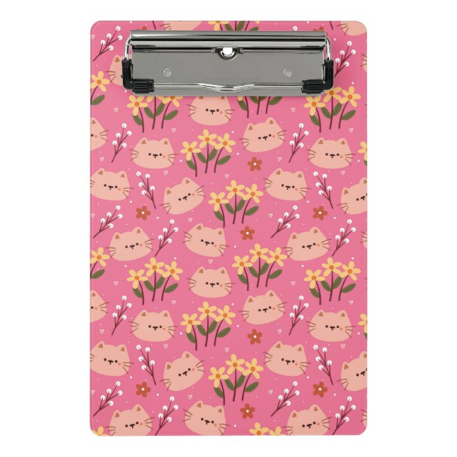 Mini Prancheta Gato e Flores de Cuta (Frente)