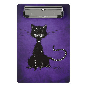 Mini Prancheta Gato preto mau áspero roxo escuro