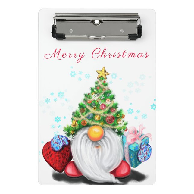 Mini Prancheta Gnomo de Natal bonito com miniárea de transferênci (Frente)