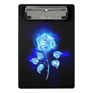 Mini Prancheta Gravação de Rosa Azul