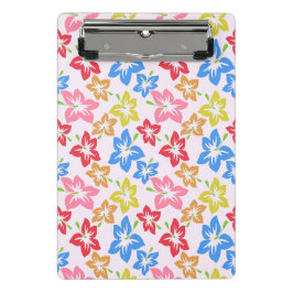 Mini Prancheta Hibisco Colorido, Padrão De Flores