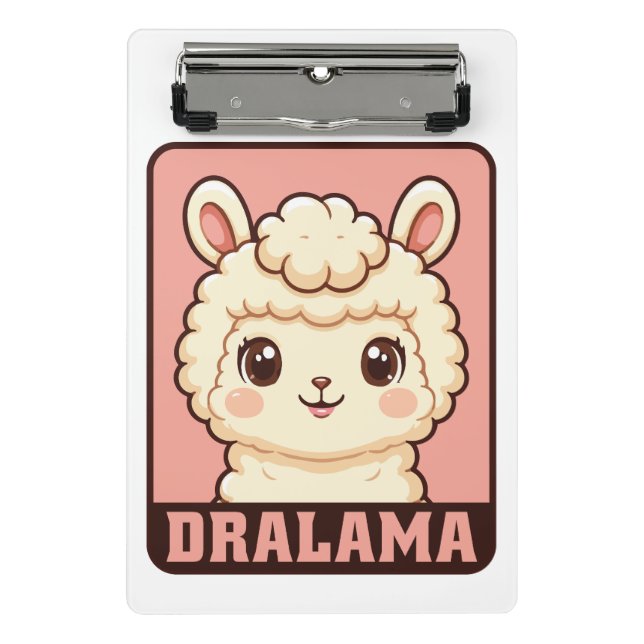 Mini Prancheta Ilustração de lhama fofa design (Frente)