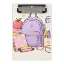 Ilustrações de Material Escolar Pastel Fofo de Vol