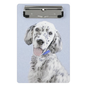 Mini Prancheta Inglês Setter Blue Belton pintando arte canina