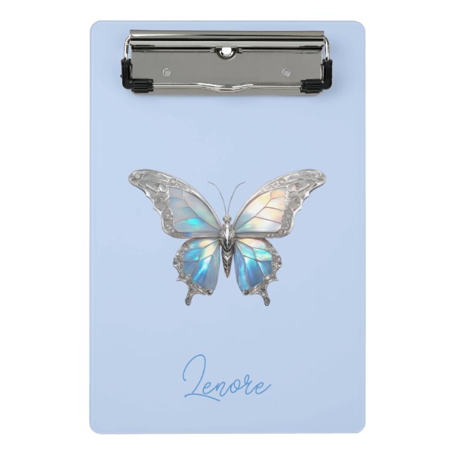 Mini Prancheta Jewel Butterfly Opal e Prata (Frente)
