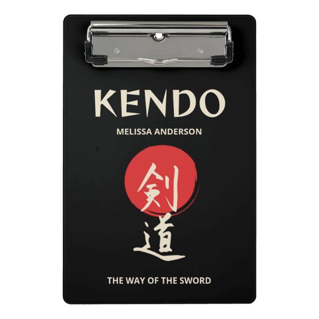 Mini Prancheta Kendo Vintage Vermelho Preto (Frente)