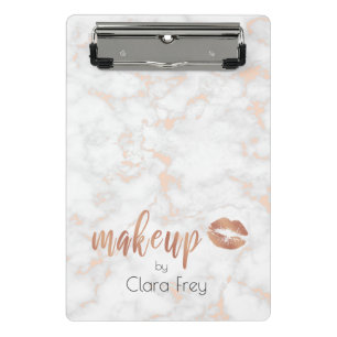 Mini Prancheta Lábios de ouro rosa de cobre elegantes e maquiagem