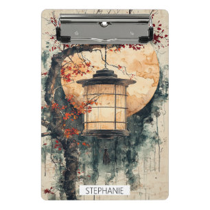 Mini Prancheta Lanterna ao Luar Sumi-E Aquarela (2)