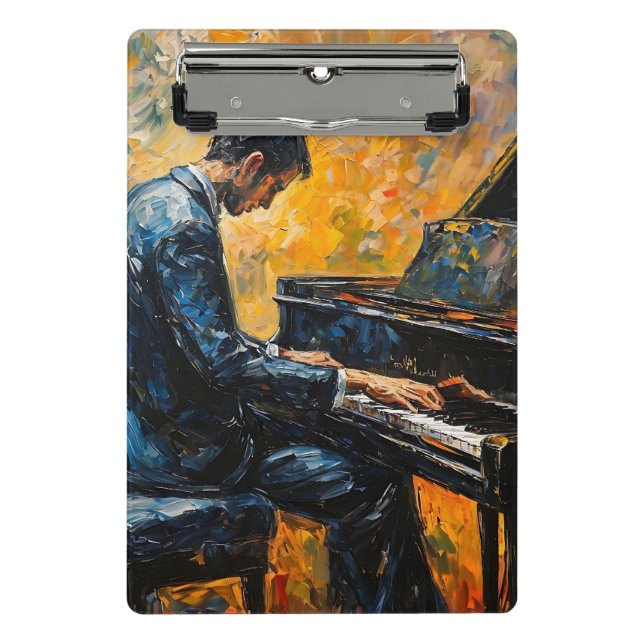 Mini Prancheta Leitor de Piano - Pintura de Óleo (Frente)