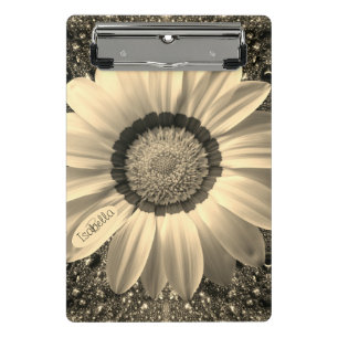 Mini Prancheta Linda flor de vintage em fundo Monograma