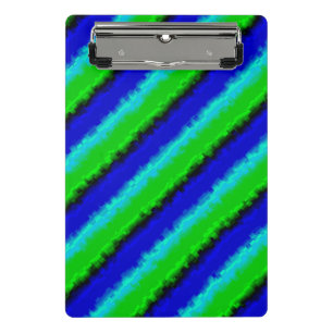 Mini Prancheta Listras de Vidro Quebrado Azul Verde