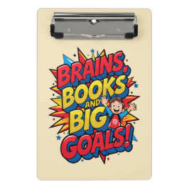 Mini Prancheta Livros sobre cérebros e grandes metas - Diversão d