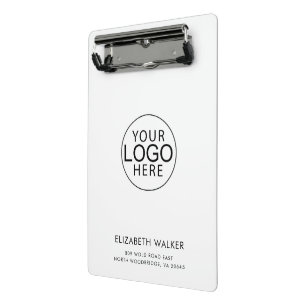 Mini Prancheta Logotipo e Endereço de Negócios Modernos