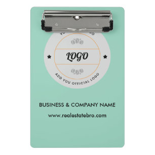 Mini Prancheta Logotipo & Texto Empresarial Redondo Simples Empre