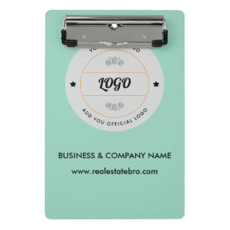 Mini Prancheta Logotipo & Texto Empresarial Redondo Simples Empre