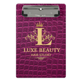 Mini Prancheta Luxury Crocodile Leather Monogram Gold Initial