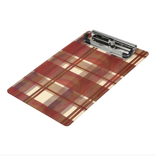 Mini Prancheta Madras Xadrez Cair Vermelho (Inclinado3)