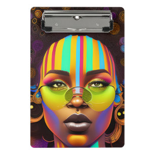 Mini Prancheta Magia negra, mulher melanina, arco-íris pastel