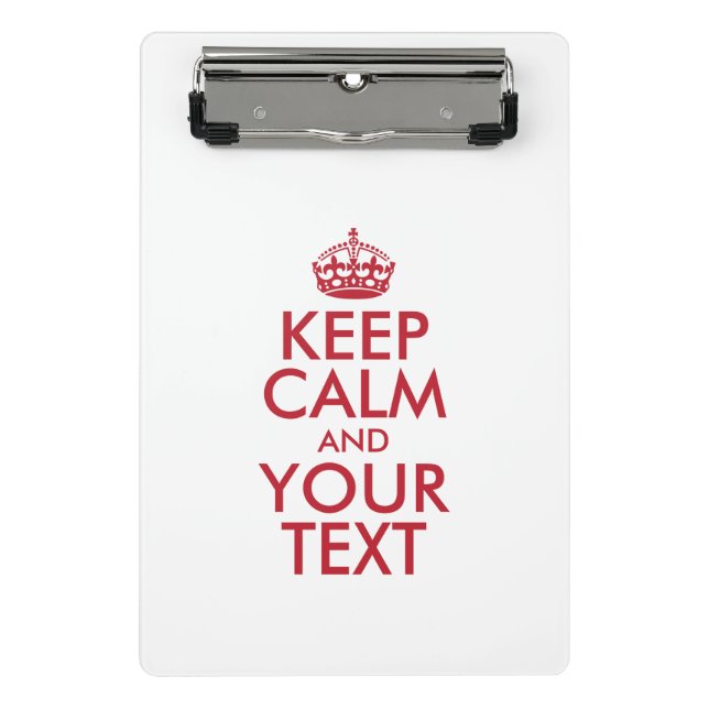 Mini Prancheta MANTENHA O CALM Personalizado e o TEXTO (Frente)