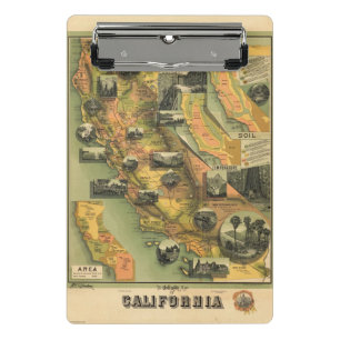 Mini Prancheta Mapa de Califórnia