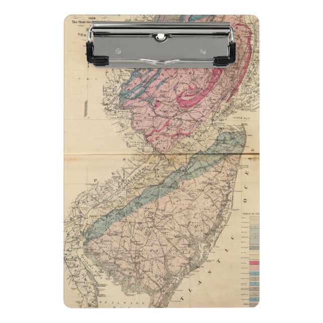 Mini Prancheta Mapa Geological de New-jersey (Frente)