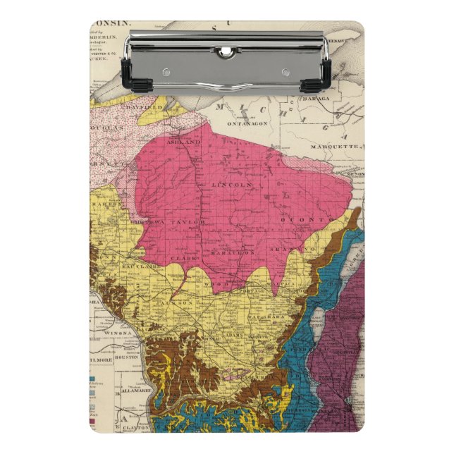 Mini Prancheta Mapa Geological de Wisconsin (Frente)