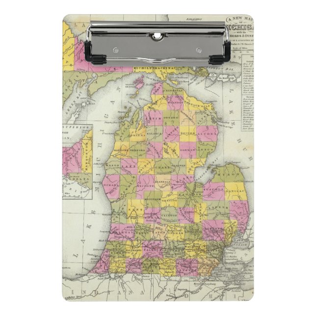 Mini Prancheta Mapa novo de Michigan 2 (Frente)