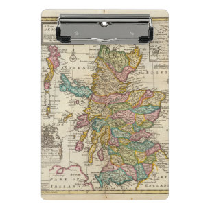 Mini Prancheta Mapa novo e correto de Scotland e das ilhas