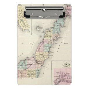 Mini Prancheta Mapas de Door County, baía do esturjão e de Jenn
