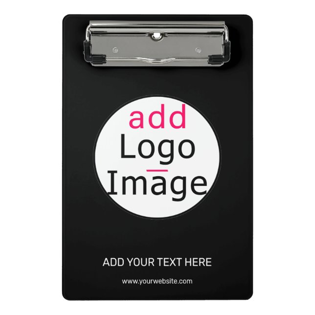 Mini Prancheta Marca comercial personalizável profissional preto (Frente)