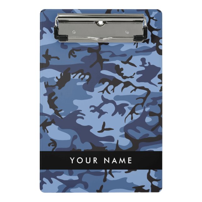 Mini Prancheta Marinho Camuflagem Azul Seu nome Personaliza (Frente)