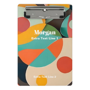 Mini Prancheta Meio século Arte Moderna, Nome e 2 Linhas de Texto