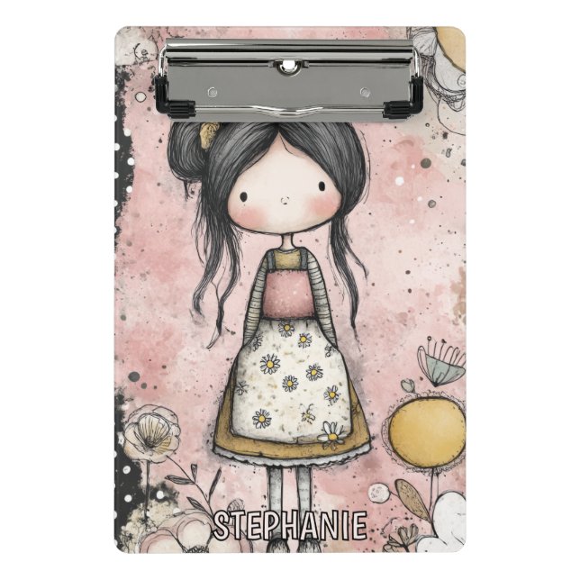 Mini Prancheta Menina Caprichosa Aquarela com Acentos Florais (8) (Frente)