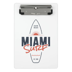Mini Prancheta Miami Surf – Design de Surfboard Sunset Vintage da