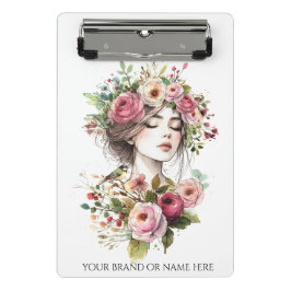 Mini Prancheta Mini Clipboard Women with Roses-Wreath