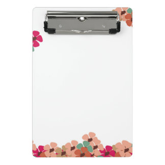Mini Prancheta Mini Floral Clipboard with Colorful Blooms