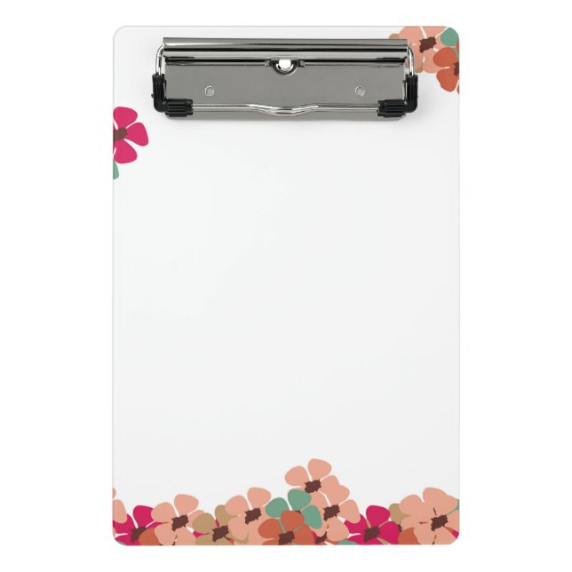 Mini Prancheta Mini Floral Clipboard with Colorful Blooms (Frente)