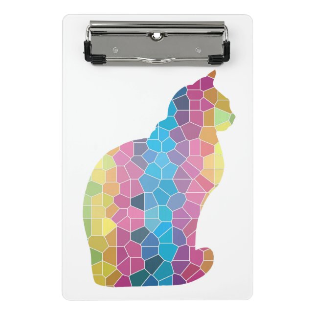 Mini Prancheta Miniárea de transferência de gato mosaico (Frente)