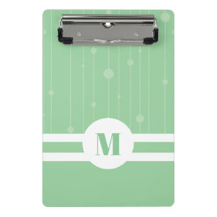 Mini Prancheta Minint green stripes monograma pastel moderno