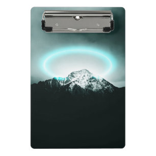 Mini Prancheta Misteriosa luz azul-neon da montanha nevada