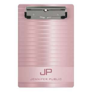 Mini Prancheta Modelo de rosa Dourado Monograma Trendy Modern Ele