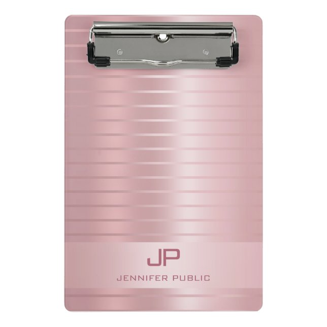 Mini Prancheta Modelo Dourado Rosa, com microgramas, Moderno (Frente)